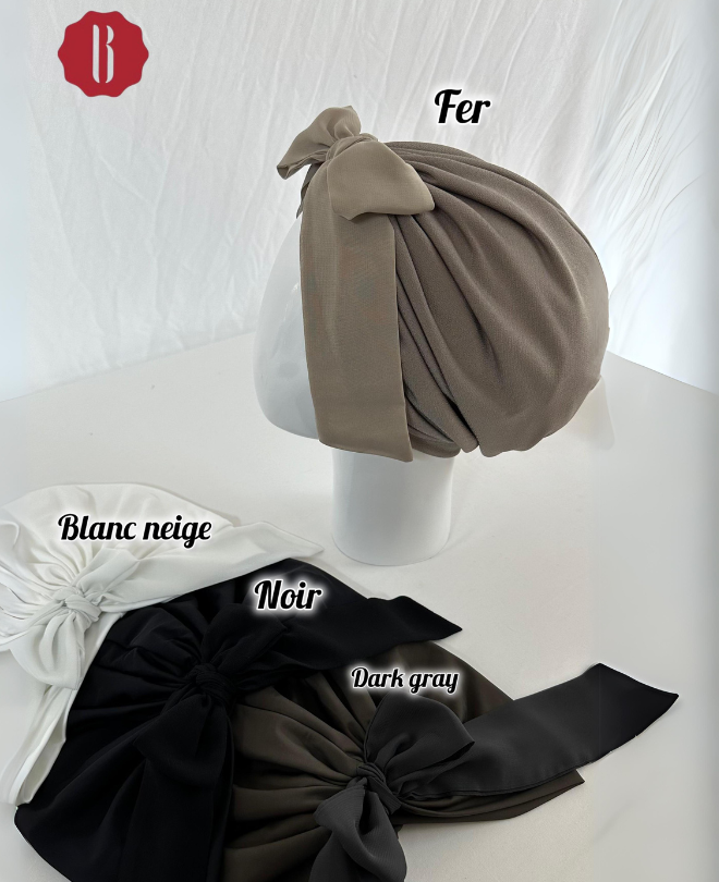 Turban à ruban mousseline